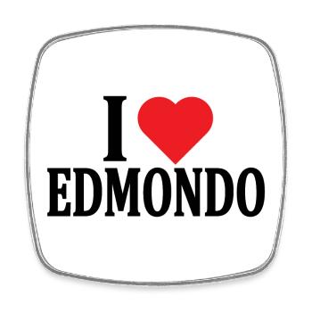 t-shirt J’adore Edmondo idée cadeau t-shirt - Magnet carré - blanc - Devant