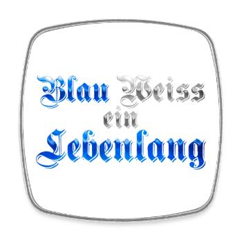Blau Weiss ein Lebenlang - Viereckiger Kühlschrankmagnet - Weiß - Vorne