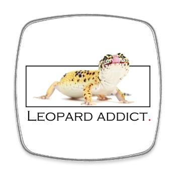 Leopard addict - Square fridge magnet - white - Front