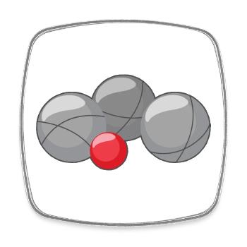 Boules de boules pour joueurs de bouler et de pétanque - Magnet carré - blanc - Devant