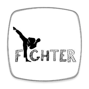 fighter Symbol fighting Karate Kampfsport Kick - Viereckiger Kühlschrankmagnet - Weiß - Vorne