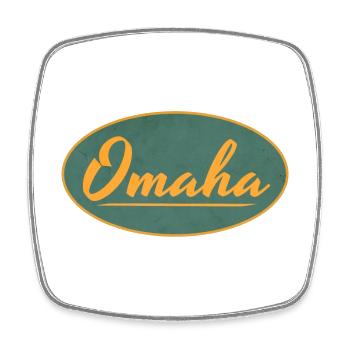 Emblème Omaha Vintage Script - Magnet carré - blanc - Devant