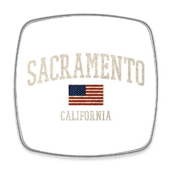 Sacramento Americana Flag Design - Square fridge magnet - white - Front