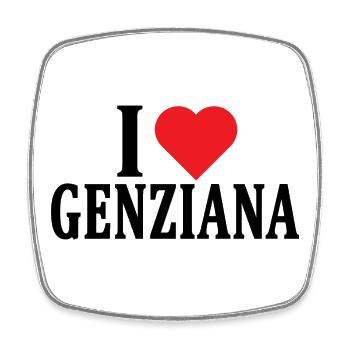 t-shirt I love Gentian t-shirt gift idea - Square fridge magnet - white - Front