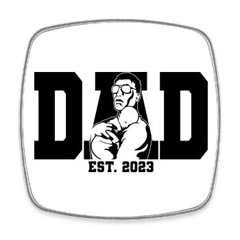 Dad Est. 2023, Dad To Be, Pregnancy Announcement - Square fridge magnet - white - Front