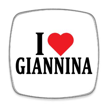 t-shirt J’aime Giannina idée cadeau t-shirt - Magnet carré - blanc - Devant