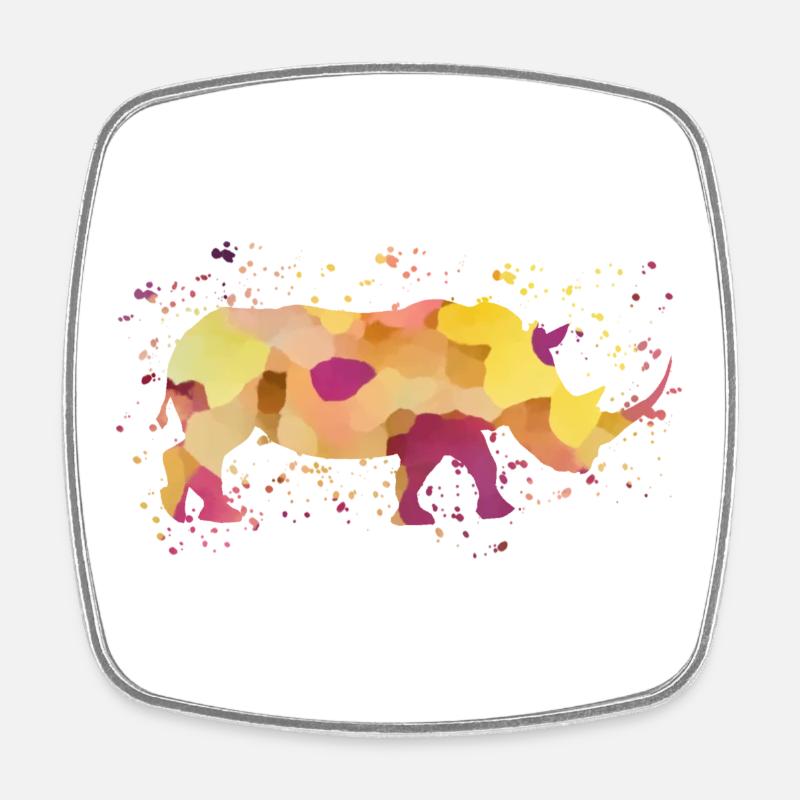 Nashorn - Viereckiger Kühlschrankmagnet - Weiß