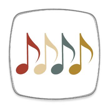 Musik Vintage Noten Musiker Instrument Geschenk - Viereckiger Kühlschrankmagnet - Weiß - Vorne