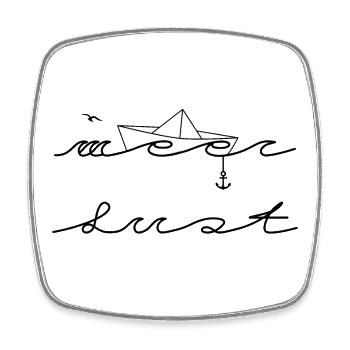 Mehr Lust auf Meer Design von MeerLust - Viereckiger Kühlschrankmagnet - Weiß - Vorne