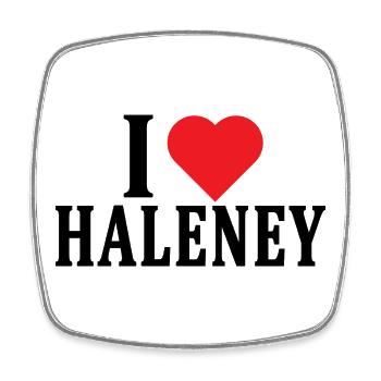 t-shirt I love Haleney t-shirt gift idea - Square fridge magnet - white - Front