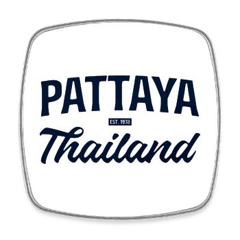 Pattaya Thailand Script - Viereckiger Kühlschrankmagnet - Weiß - Vorne