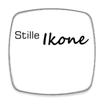 Silent Icon Handlettered Lettering - Square fridge magnet - white - Front