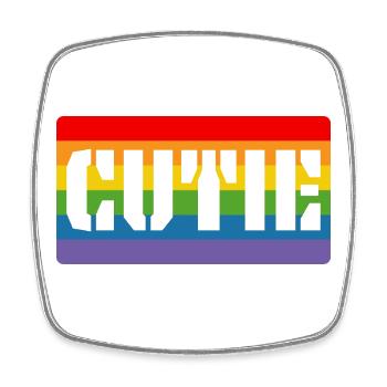 LGBTQ Rainbow Tshirt Cutie LGBT lgbtqi queer - Viereckiger Kühlschrankmagnet - Weiß - Vorne