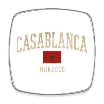 Casablanca Morokko Emblem - Viereckiger Kühlschrankmagnet - Weiß - Vorne