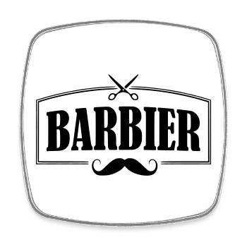 Chemise de barbier - Magnet carré - blanc - Devant