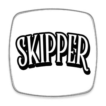 Skipper Shirt Sailing Sail - Square fridge magnet - white - Front