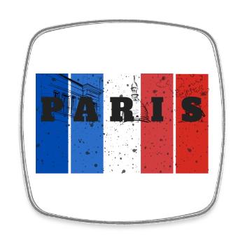 Paris Stripes Splash - Square fridge magnet - white - Front