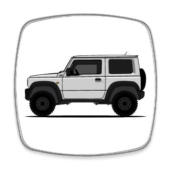 Jimny White - Square fridge magnet - white - Front