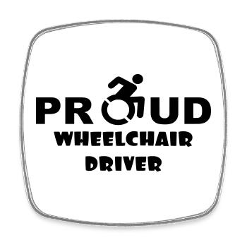 Proud wheelchair user * - Square fridge magnet - white - Front