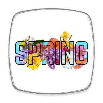 Blue Spring - Square fridge magnet - white - Front