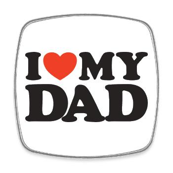 I love my Dad Heart Shirt - Square fridge magnet - white - Front