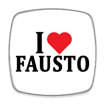 t-shirt J’adore Fausto idée cadeau t-shirt - Magnet carré - blanc - Devant