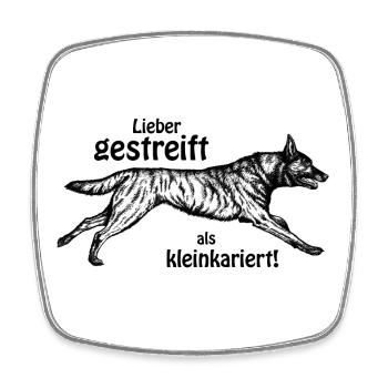 Lieber gestreift als kleinkariert - schwarz - Viereckiger Kühlschrankmagnet - Weiß - Vorne