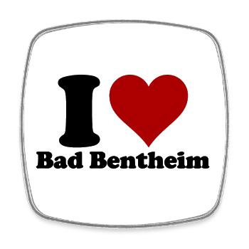I Love Bad Bentheim - Viereckiger Kühlschrankmagnet - Weiß - Vorne