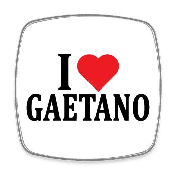 T-Shirt Ich liebe Gaetano T-Shirt Geschenkidee - Viereckiger Kühlschrankmagnet - Weiß - Vorne