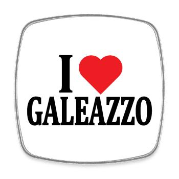 t-shirt J’adore l’idée cadeau du t-shirt Galeazzo - Magnet carré - blanc - Devant
