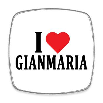 t-shirt I love Gianmaria t-shirt gift idea - Square fridge magnet - white - Front
