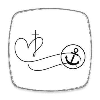 Glaube liebe Hoffnung- anpassbar - Viereckiger Kühlschrankmagnet - Weiß - Vorne