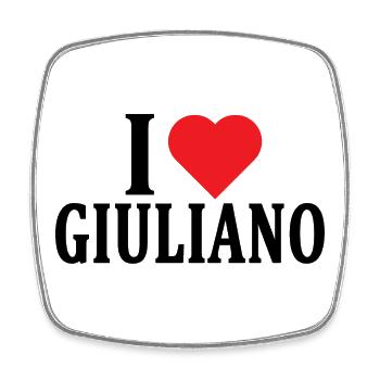 t-shirt J’adore Giuliano idée cadeau t-shirt - Magnet carré - blanc - Devant