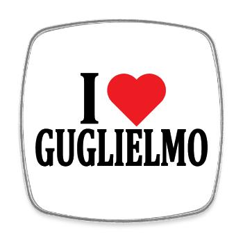 T-Shirt Ich liebe Guglielmo T-Shirt Geschenkidee - Viereckiger Kühlschrankmagnet - Weiß - Vorne