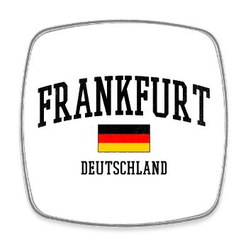Frankfurt Germany Flag Cities Motif - Square fridge magnet - white - Front