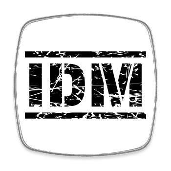 IDM - Viereckiger Kühlschrankmagnet - Weiß - Vorne