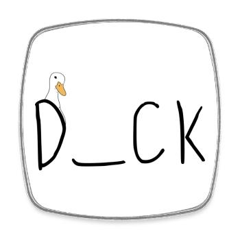 Duck Quiz - Viereckiger Kühlschrankmagnet - Weiß - Vorne