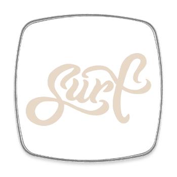 Surf Lettering - Viereckiger Kühlschrankmagnet - Weiß - Vorne