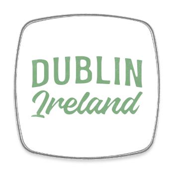 Dublin Ireland Vintage Font - Square fridge magnet - white - Front