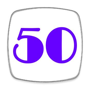 50. 50 YEARS. 50th ANNIVERSARY. BIRTHDAY 50 YEARS. - Square fridge magnet - white - Front