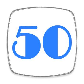 50. BIRTHDAY. HAPPY BIRTHDAY - Square fridge magnet - white - Front