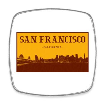 Rétro Skyline de San Francisco - Magnet carré - blanc - Devant