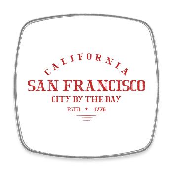 San Francisco | La ville au bord de la baie - Magnet carré - blanc - Devant