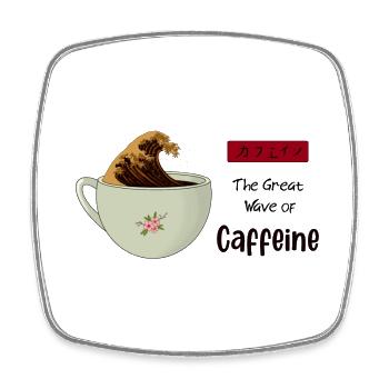 The Great Wave of Caffeine - Viereckiger Kühlschrankmagnet - Weiß - Vorne