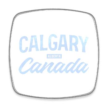 Calgary, Alberta, Canada – Design de ville rétro - Magnet carré - blanc - Devant