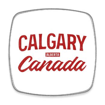 Calgary Kanada Vintage Schriftzug - Viereckiger Kühlschrankmagnet - Weiß - Vorne