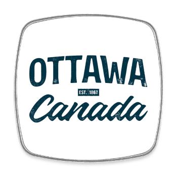 Ottawa Canada Est1867 Vintage - Magnet carré - blanc - Devant