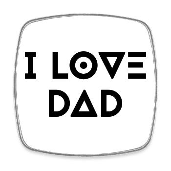 I LOVE DAD - Square fridge magnet - white - Front