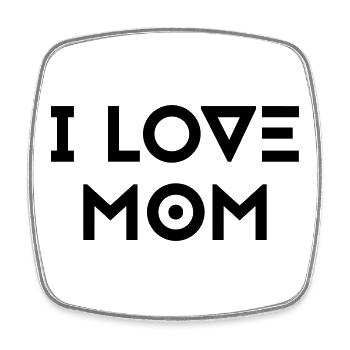I LOVE MOM - Viereckiger Kühlschrankmagnet - Weiß - Vorne