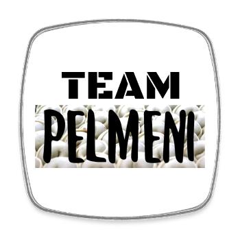 Team Pelmeni Mannschaft JGA Geschenk - Viereckiger Kühlschrankmagnet - Weiß - Vorne